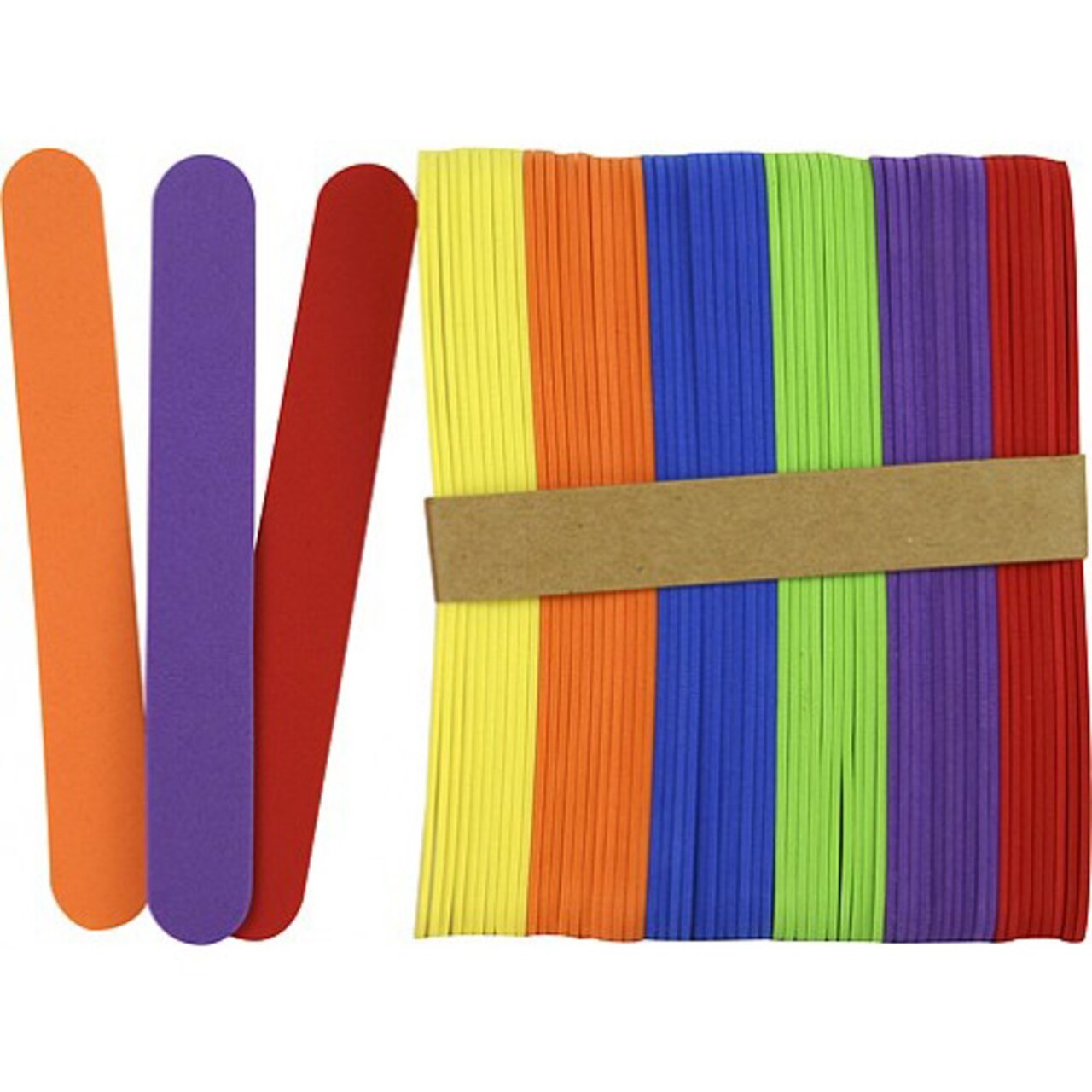 Jumbo Craft Sticks – Assorted Bright Colors, 100-Pack – Large Foam Craft Sticks for Kids Classroom Projects & DIY Crafts